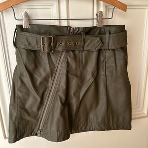 Vegan leather Free People olive skirt